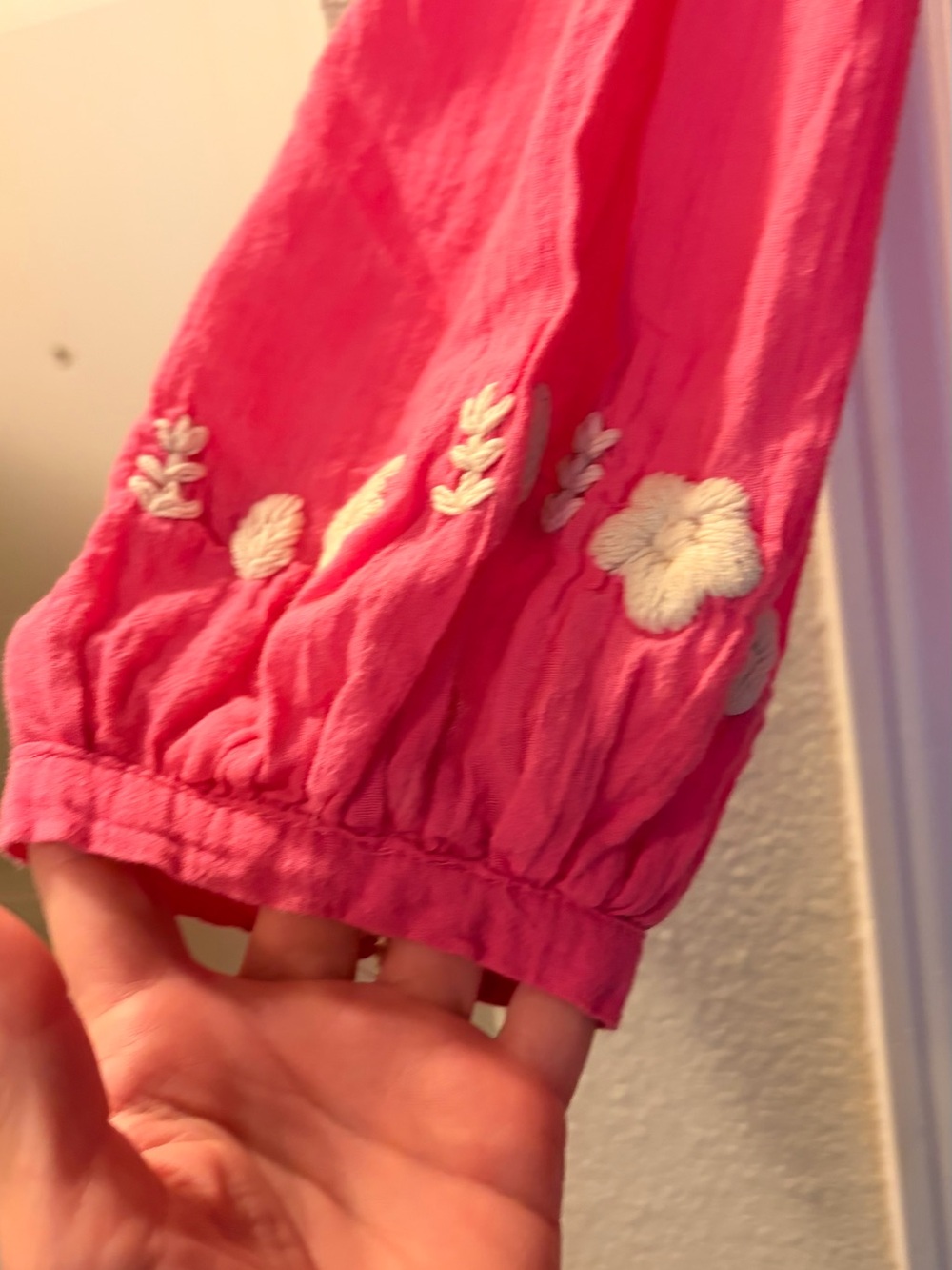 Pink Embroidered Peasant Tunic with Tassel Tie - Picture 5 of 10